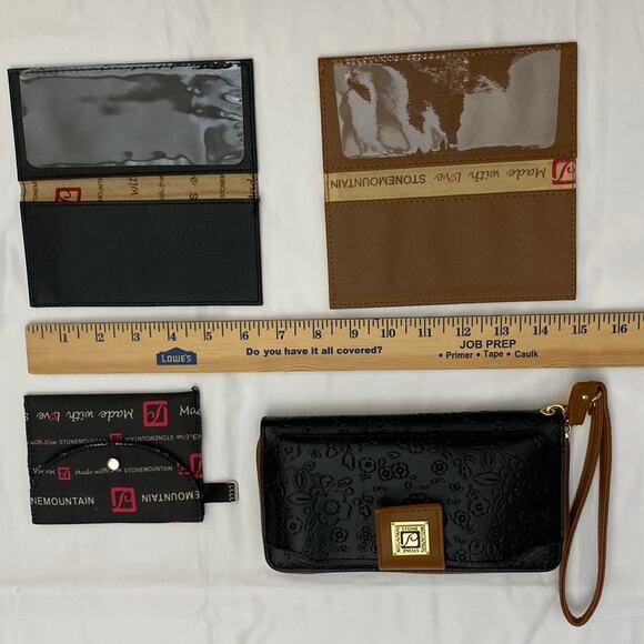 Stone Mountain Leather Blend Wallet Bundle ID Cardholder Engraved Floral Western - Picture 4 of 12
